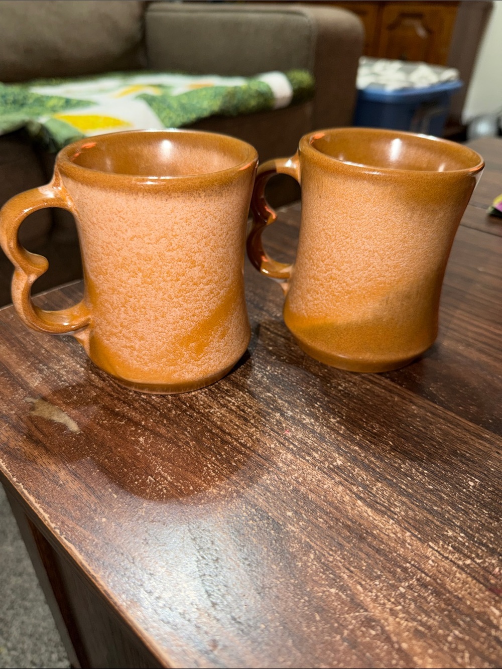 Frankoma coffee mugs set of two marked C9 FRANKOMA on the bottom